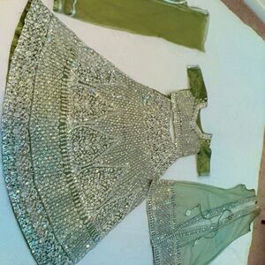 Elegant Embellished Green Wedding Dress